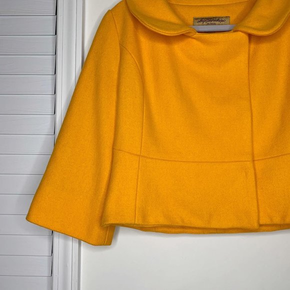 Anya Ponorovskaya Mustard Yellow Wool Coat Cropped - Picture 2 of 7